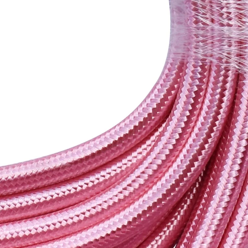 1m LED Wandleuchte Kabel,2-adrig Rosa Textil, 2x0,75mm²~1155