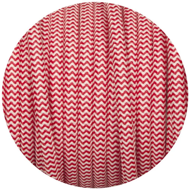 Textilkabel Lampenkabel 2x0.75mm², Rund, Rot und Weiß~1157