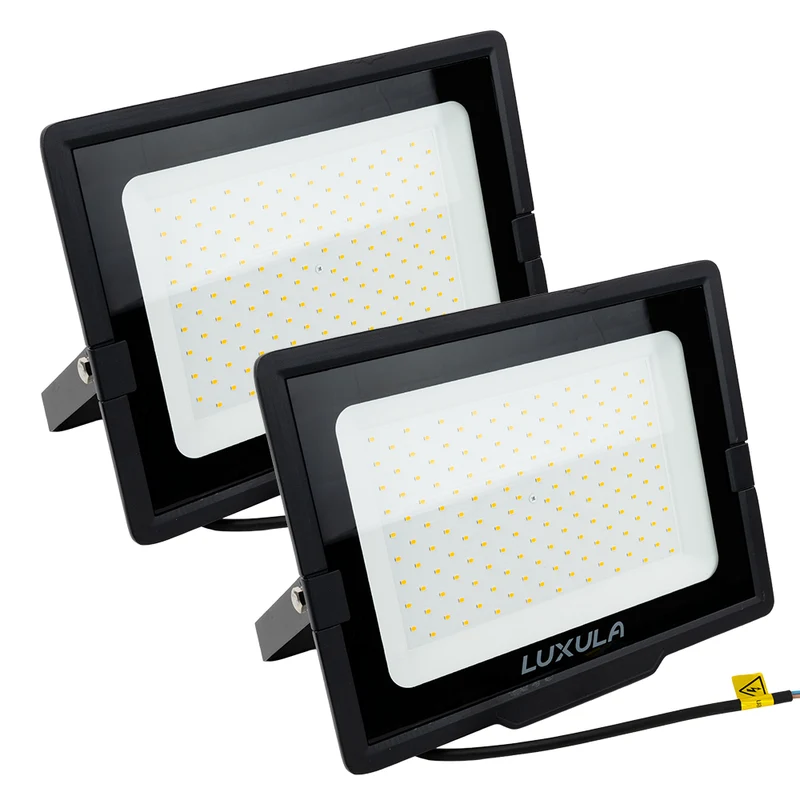 2er Pack LED-Fluter, 150 W, 4000 K (neutralweiß), 15000 lm, schwarz, IP65