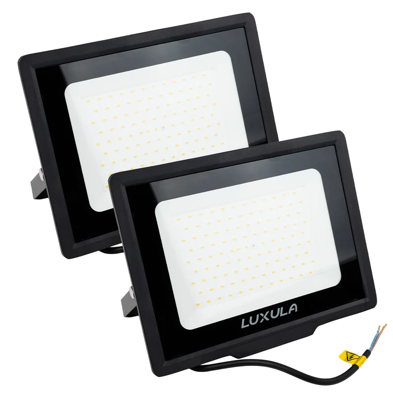 2er Pack LED-Fluter, 100 W, 4000 K (neutralweiß), 10000 lm, schwarz, IP65