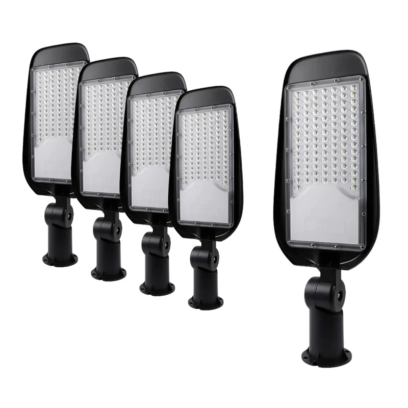 5er Pack LED-Straßenleuchte, Wegeleuchte, 150 W, 17500 lm, 5000 K (neutralweiß), IP65, Ø48-60 mm