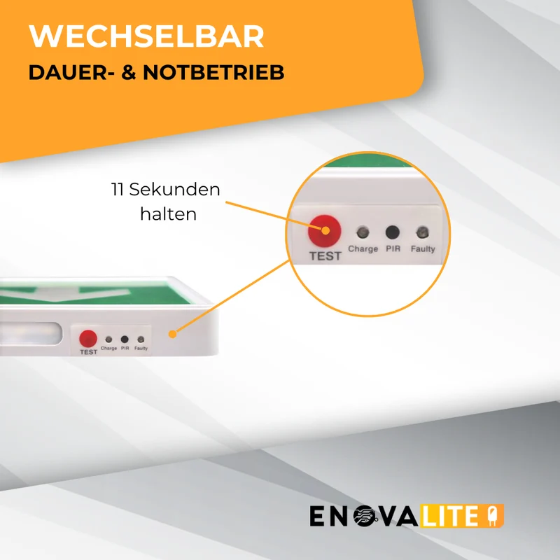20er Pack LED-Fluchtwegleuchte mit Notstromakku 3h, Anti-Panik-Licht, TEST-Funktion