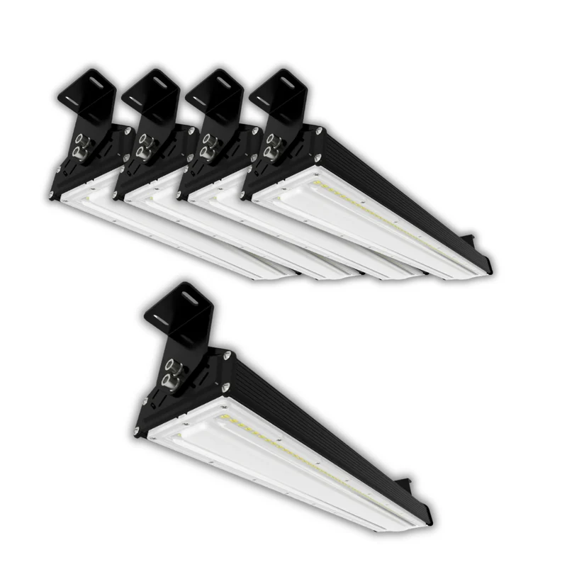 5er Pack LED-Hallenleuchte, linear, 100 W, 12000 lm, 5000 K (neutralweiß), IP65, EPISTAR LED, schwarz
