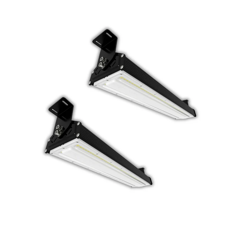 2er Pack LED-Hallenleuchte, linear, 100 W, 12000 lm, 5000 K (neutralweiß), IP65, EPISTAR LED, schwarz