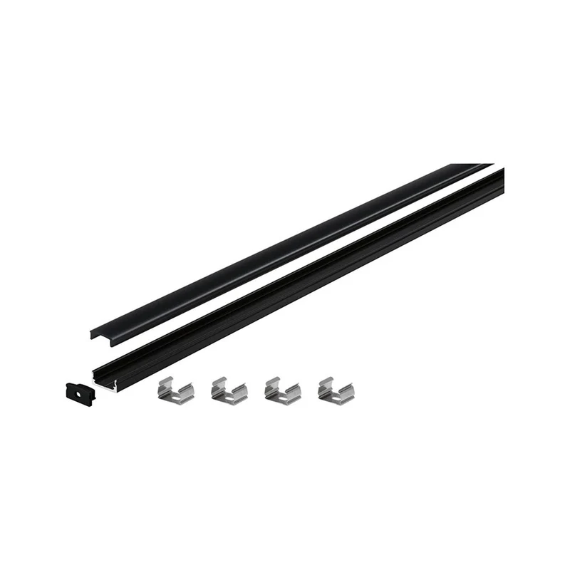 LED Strip Profil Base Schwarzer 2m Diffusor