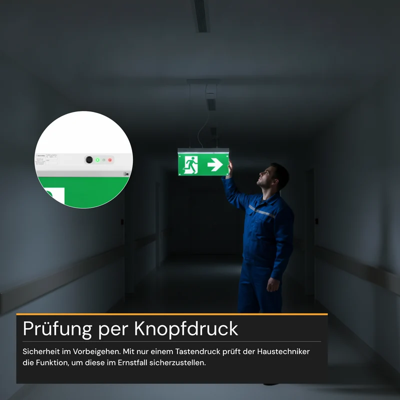 4er Pack LED-Fluchtwegleuchte 4in1 mit Notstromakku 3h, TEST-Funktion, Dauer- & Notbetrieb