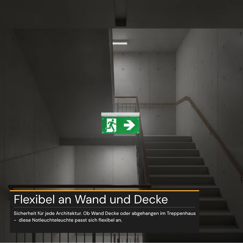 4er Pack LED-Fluchtwegleuchte 4in1 mit Notstromakku 3h, TEST-Funktion, Dauer- & Notbetrieb