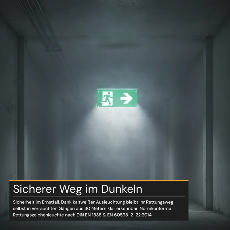 4er Pack LED-Fluchtwegleuchte 4in1 mit Notstromakku 3h, TEST-Funktion, Dauer- & Notbetrieb
