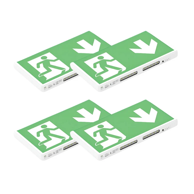 4er Pack LED-Fluchtwegleuchte mit Notstromakku 3h, Anti-Panik-Licht, TEST-Funktion