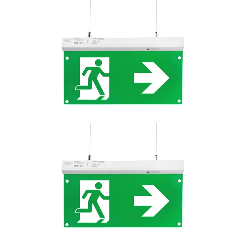 2er Pack LED-Fluchtwegleuchte 4in1 mit Notstromakku 3h, TEST-Funktion, Dauer- & Notbetrieb