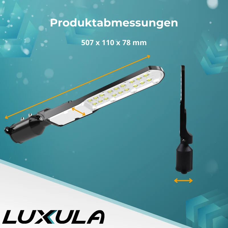 2er Pack LED Straßenleuchte, SLIM, 50 W, 6000 lm, 5000 K (neutralweiß), IP65, Wand- und Mastmontage