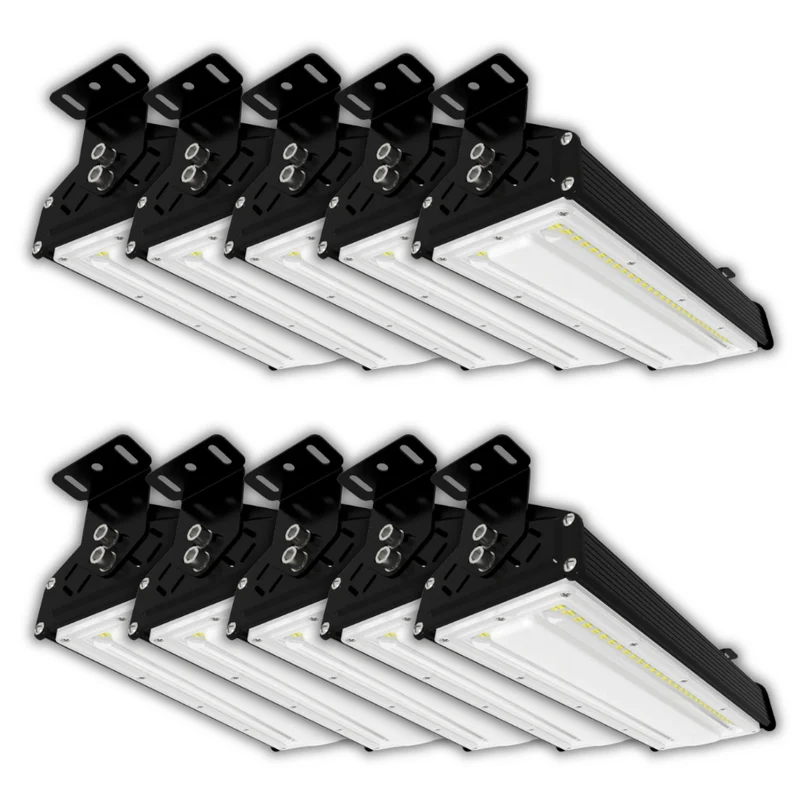 10er Pack LED-Hallenleuchte, linear, 50 W, 6000 lm, 5000 K (neutralweiß), IP65, EPISTAR LED, schwarz