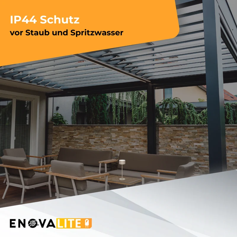 3er Set LED-Tischleuchte mit Akku, inkl Ladestation, Up- & Downlight, Dimm- & CCT-Funktion, sandfarben, wiederaufladbar, Innen und Außenbereich, IP44, USB-C