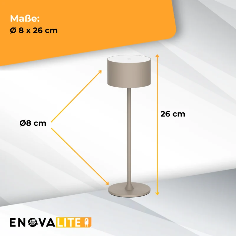 3er Set LED-Tischleuchte mit Akku, inkl Ladestation, Up- & Downlight, Dimm- & CCT-Funktion, sandfarben, wiederaufladbar, Innen und Außenbereich, IP44, USB-C
