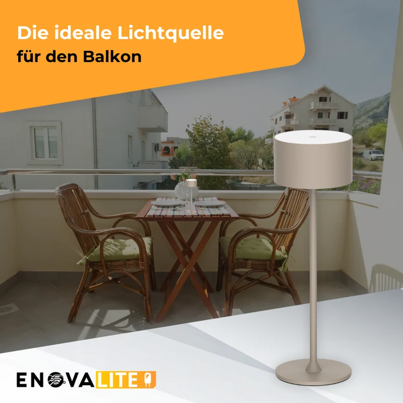 3er Set LED-Tischleuchte mit Akku, inkl Ladestation, Up- & Downlight, Dimm- & CCT-Funktion, sandfarben, wiederaufladbar, Innen und Außenbereich, IP44, USB-C