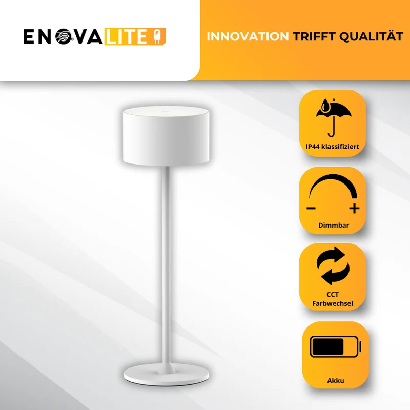 3er Set LED-Tischleuchte mit Akku, inkl Ladestation, Up- & Downlight, Dimm- & CCT-Funktion, weiß, wiederaufladbar, Innen und Außenbereich, IP44, USB-C