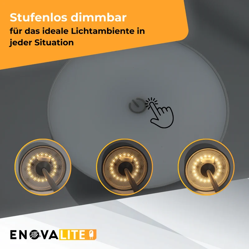 3er Set LED-Tischleuchte mit Akku, inkl Ladestation, Up- & Downlight, Dimm- & CCT-Funktion, weiß, wiederaufladbar, Innen und Außenbereich, IP44, USB-C