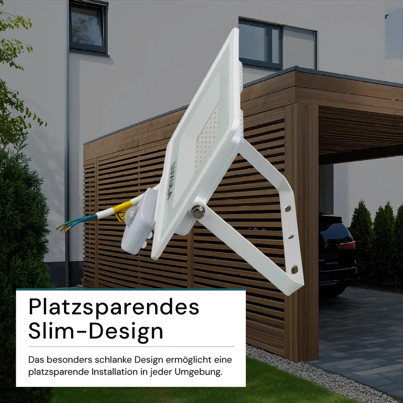 2er Pack LED-Fluter mit Bewegungsmelder, 50 W, 4000 K (neutralweiß), 5000 lm, weiß, IP65