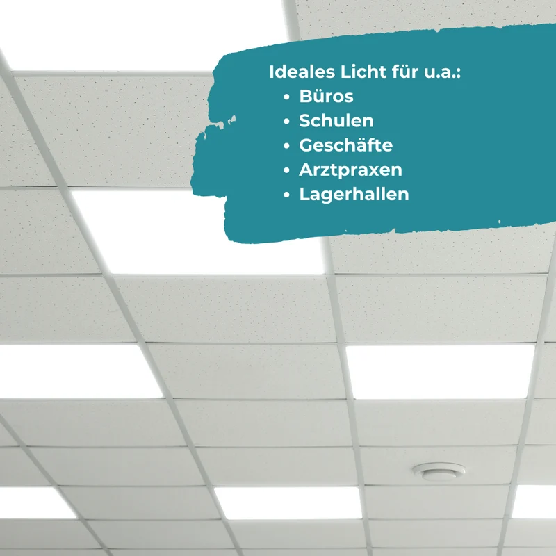 6er Pack LED-Panels, 62x62 cm, inkl Aufbaurahmen, 4000 K, 36 W, 3600 lm, Back-Lit, inkl Netzteilen