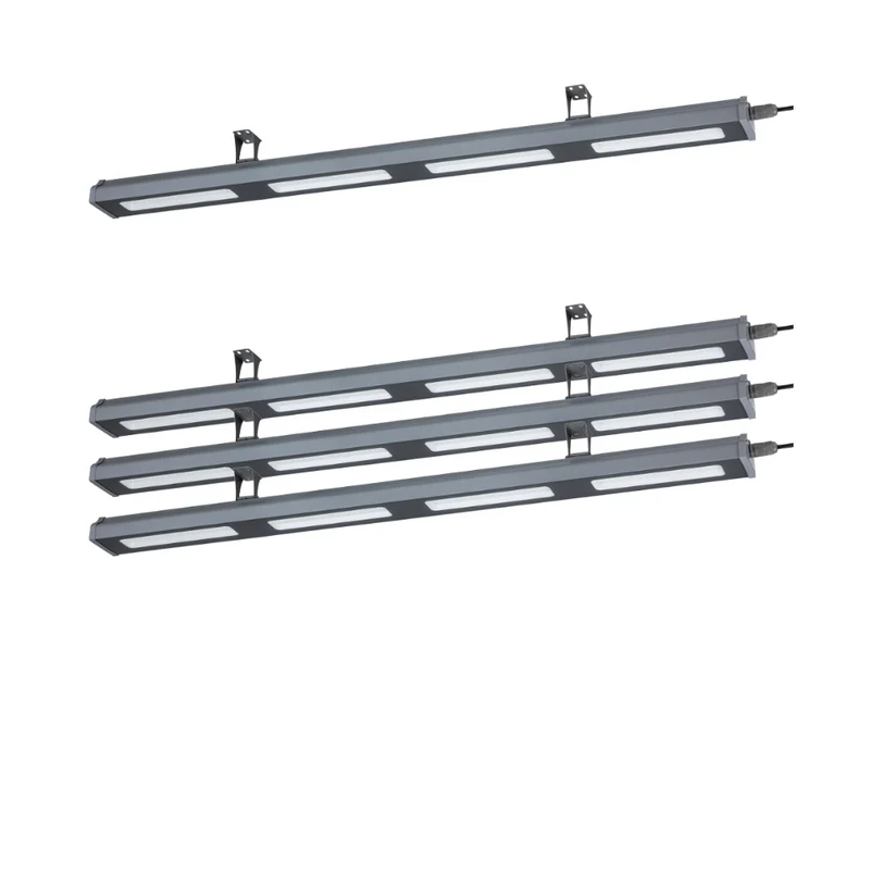 4er Pack LED-Hallenleuchte, linear, 200 W, 25000 lm, 5000 K (neutralweiß), IP65, grau