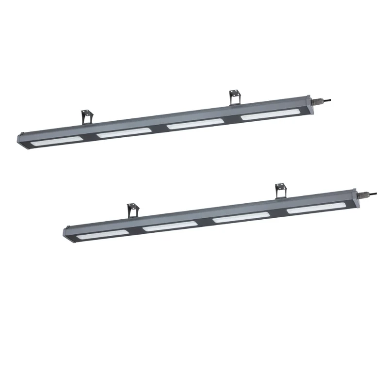 2er Pack LED-Hallenleuchte, linear, 200 W, 25000 lm, 5000 K (neutralweiß), IP65, grau
