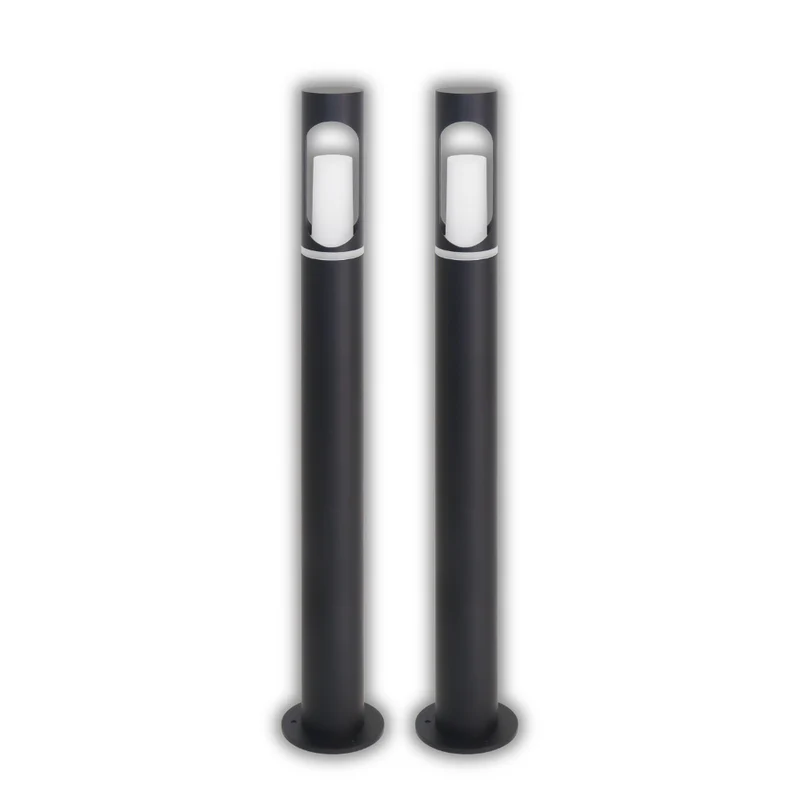2er-Pack Zeitlose Wegeleuchte, schwarz, GU10 Fassung, IP44, Aluminium, mit Erdspieß, Höhe 60 cm