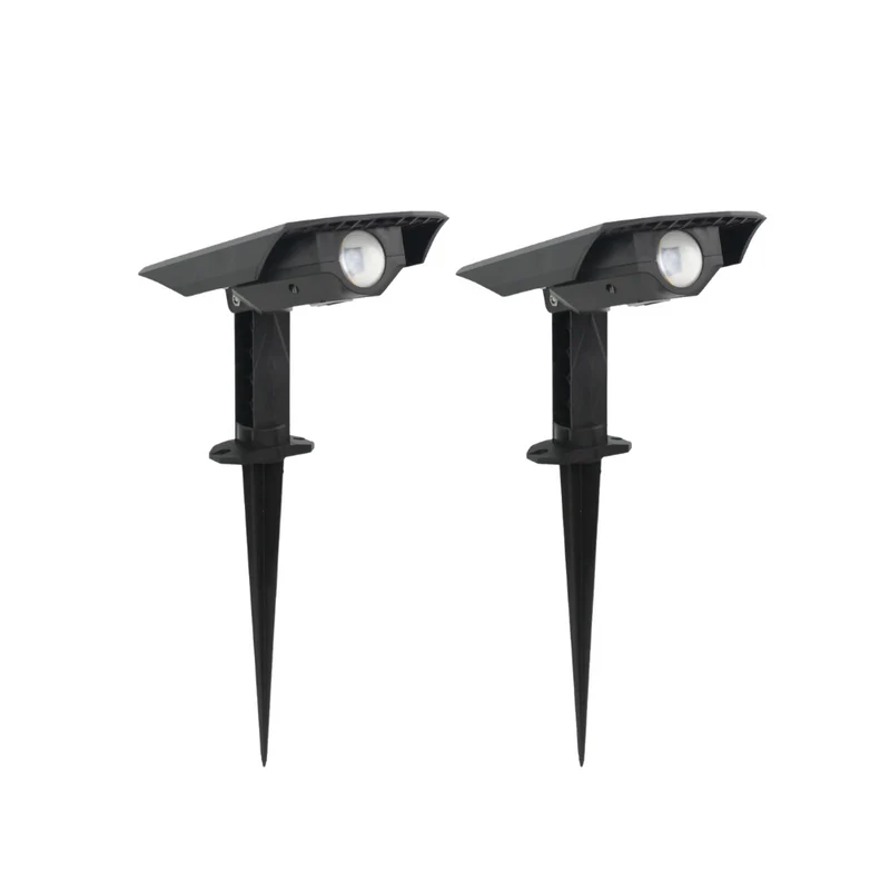 2er-Pack Solar Gartenstrahler, mit verstellbarem Lichtwinkel, 8 Stunden Leuchtdauer, 4000 K (neutralweiß), IP54, Gartenspot