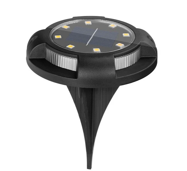 2er-Pack Solar-Bodenleuchte, 1 W, 5 lm, 4000 K, schwarz, IP44, 10 Stunden