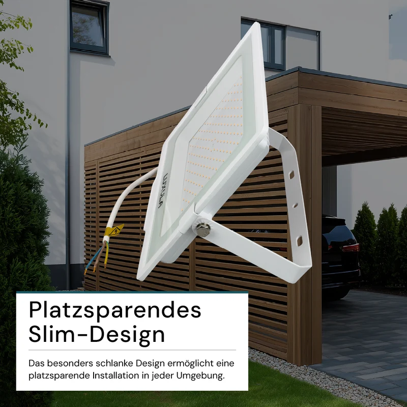 5er Pack LED-Fluter, 150 W, 4000 K (neutralweiß), 15000 lm, weiß, IP65