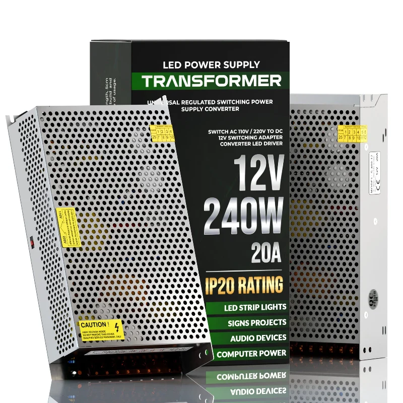 LEDSONE 240W LED Schaltnetzteil 12V 20A Trafo IP20 ~2435