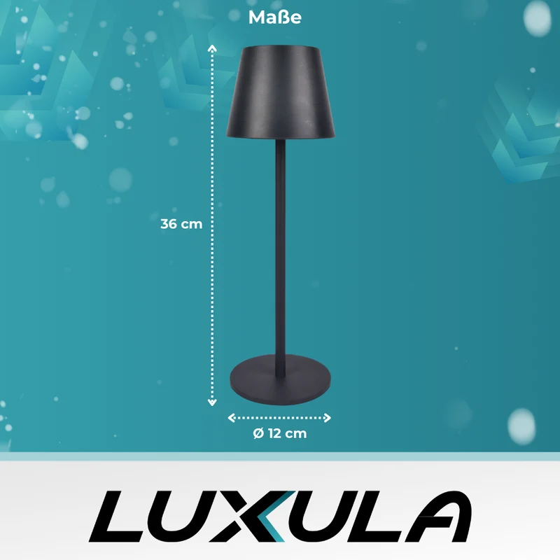 6er Set LED-Tischleuchte mit Akku, Dimm- & CCT-Funktion, wiederaufladbar, IP44, USB-C, schwarz