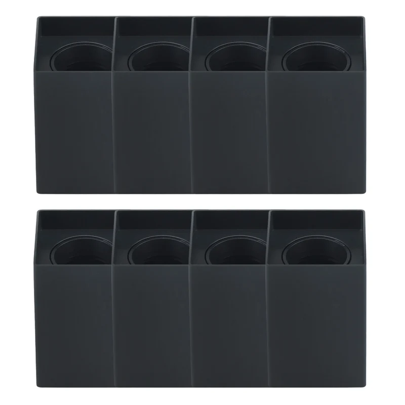 8er Set Aufbauspot für GU10- /MR16-Leuchtmittel, eckig, 45° schwenkbar, schwarz