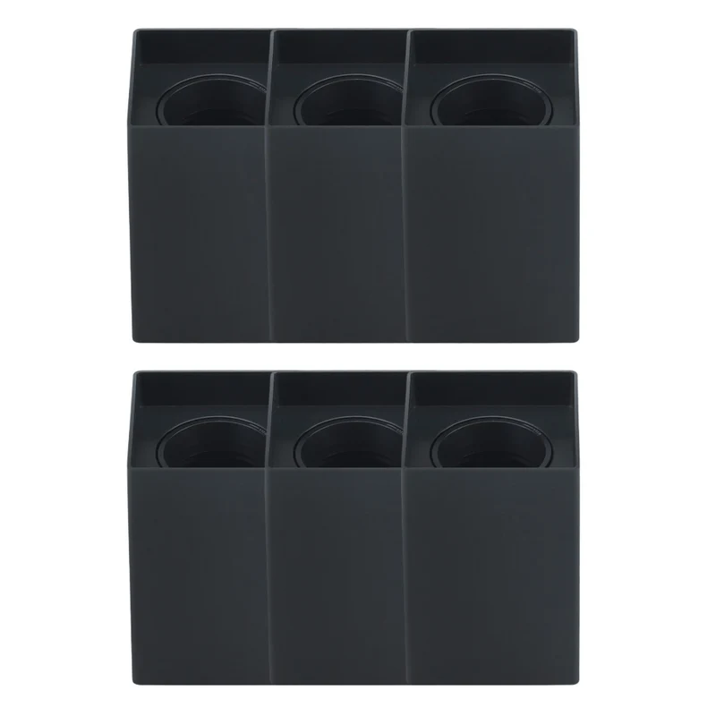 6er Set Aufbauspot für GU10- /MR16-Leuchtmittel, eckig, 45° schwenkbar, schwarz