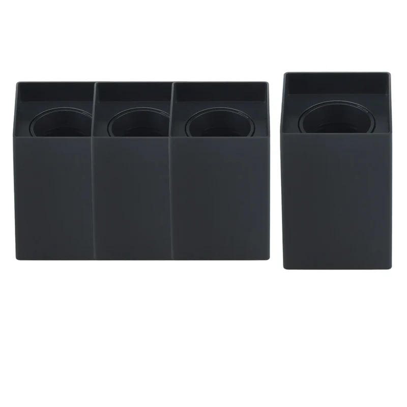 4er Set Aufbauspot für GU10- /MR16-Leuchtmittel, eckig, 45° schwenkbar, schwarz