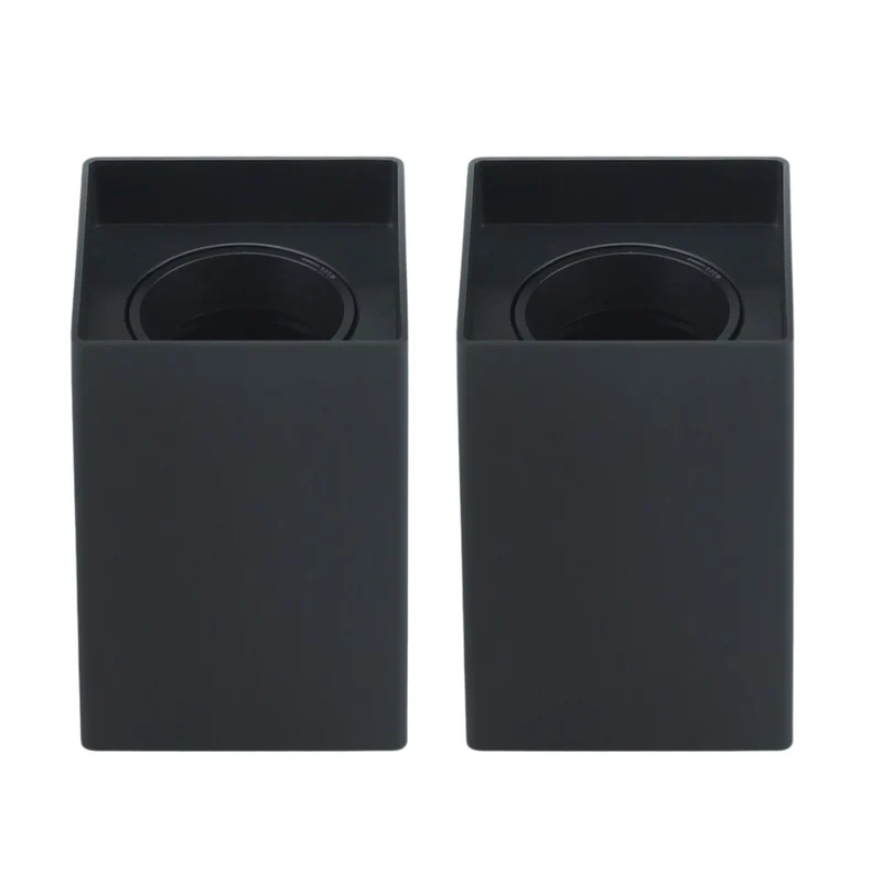 2er Set Aufbauspot für GU10- /MR16-Leuchtmittel, eckig, 45° schwenkbar, schwarz