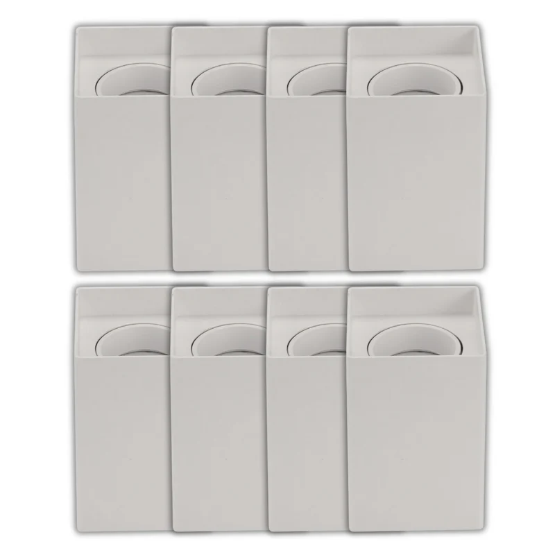 8er Set Aufbauspot für GU10- /MR16-Leuchtmittel, eckig, 45° schwenkbar, weiß