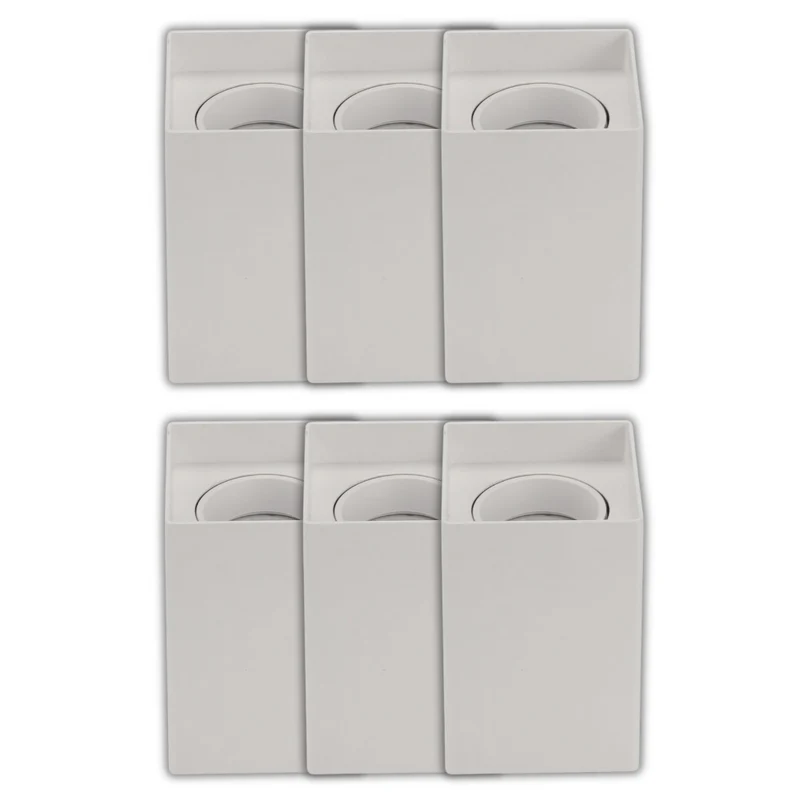 6er Set Aufbauspot für GU10- /MR16-Leuchtmittel, eckig, 45° schwenkbar, weiß