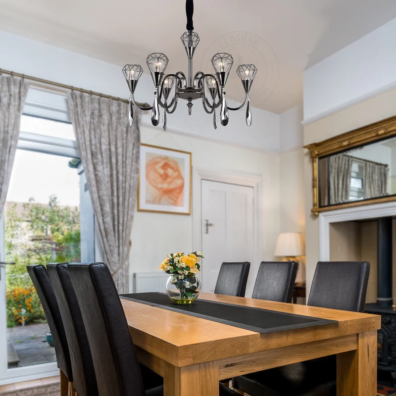 Eleganter Kristallkronleuchter mit 7er Käfig für 60W~2712