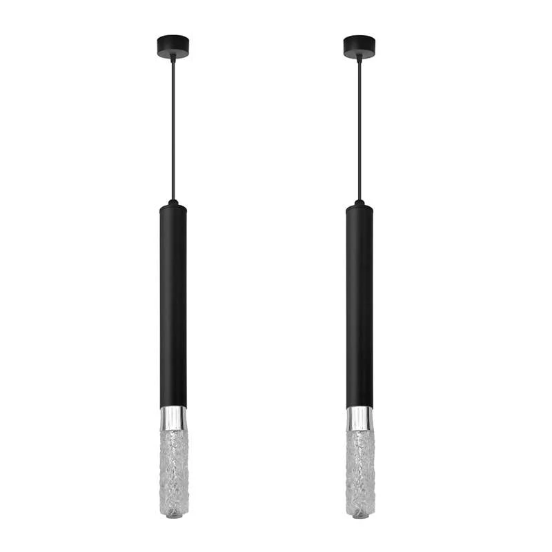 Moderne Zylindrische Pendelleuchte Schwarz Hängelampe~2631
