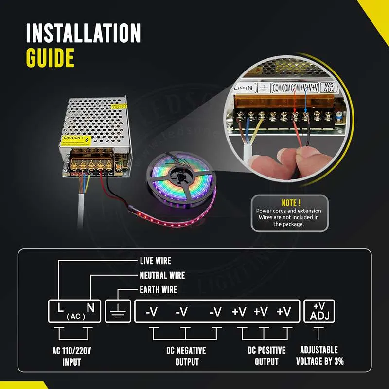 AC 110-220V auf DC 24 Volt 1A 24W Schaltnetzteil Transformator ~ 2842