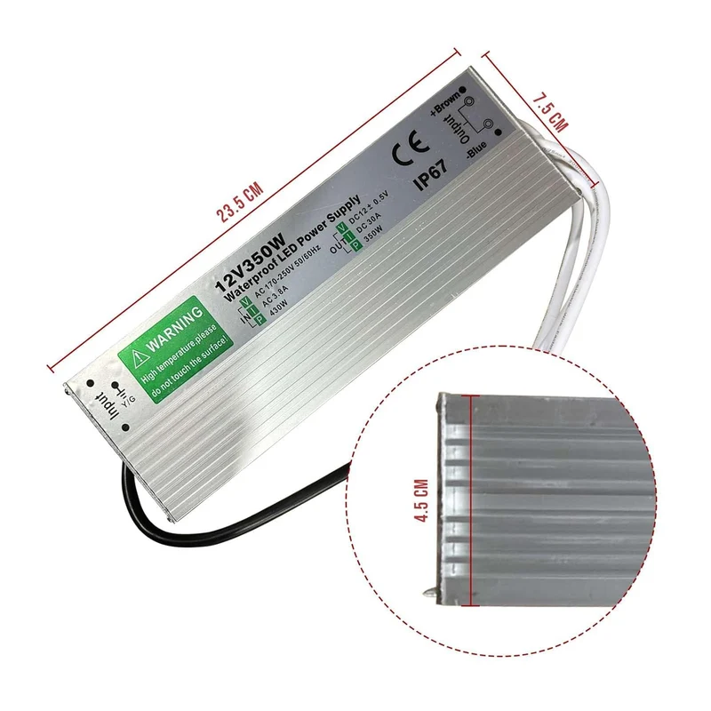 LED Transformator 12V DC IP67 wasserdicht 29,16A | 350W ~2840