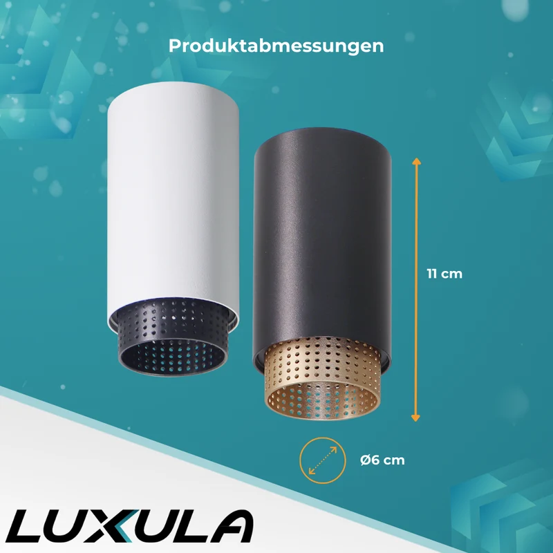 9er Pack LED Aufbauspot mit GU10 Fassung, weiß/schwarz, IP20, Aluminium
