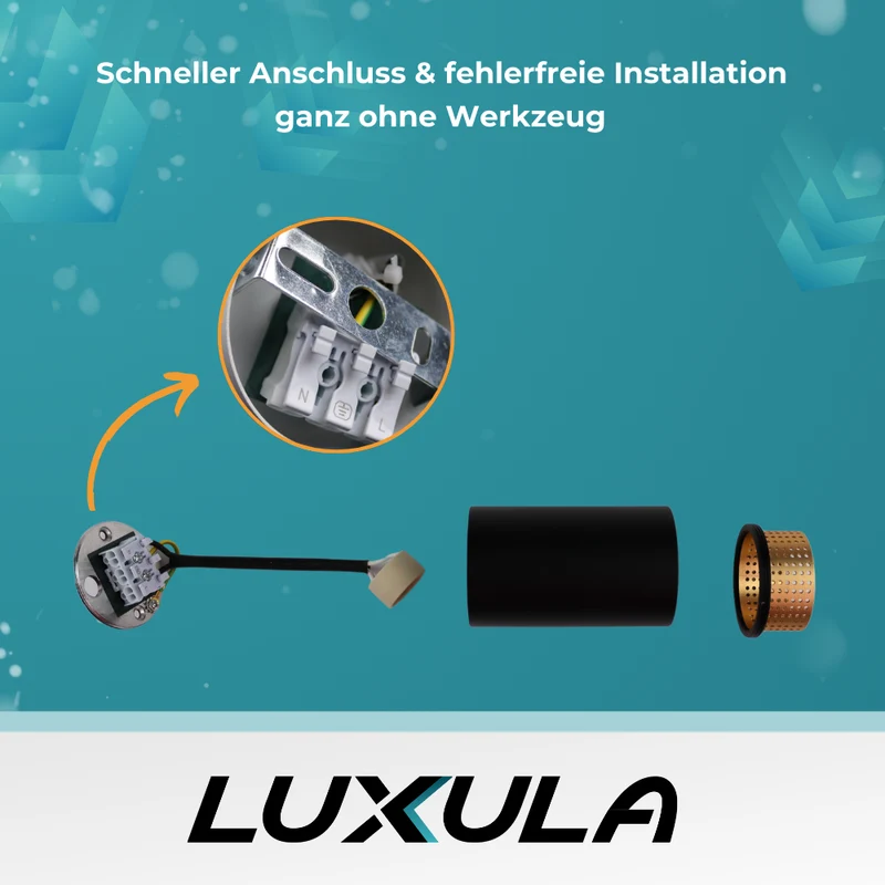 9er Pack LED Aufbauspot mit GU10 Fassung, weiß/schwarz, IP20, Aluminium
