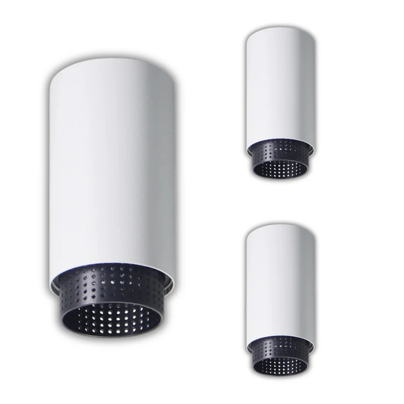 3er Pack LED Aufbauspot mit GU10 Fassung, weiß/schwarz, IP20, Aluminium