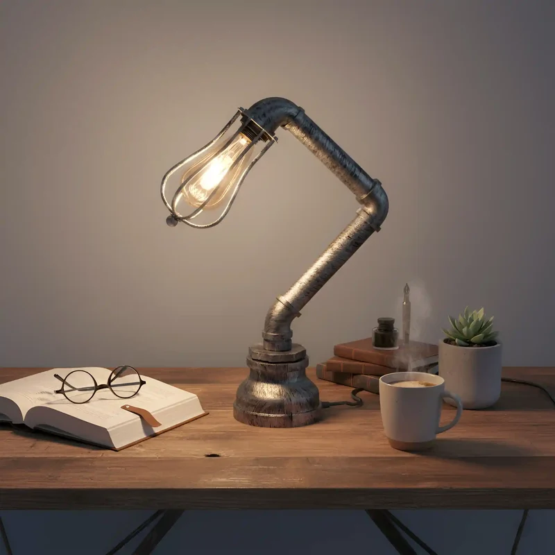 Steampunk Tischlampe Modern Wasserpfeife Rohrlampen~2303