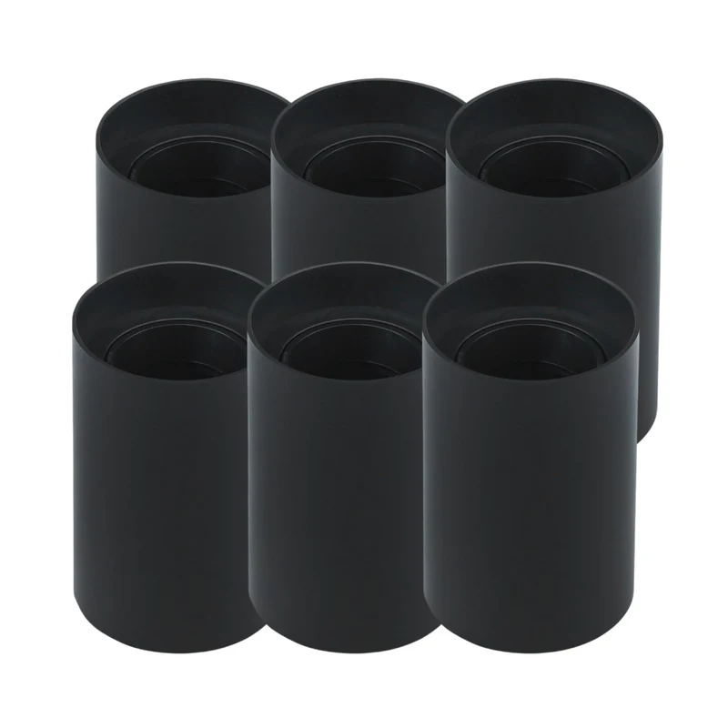 6er Set Aufbauspot für GU10- /MR16-Leuchtmittel, rund, 45° schwenkbar, schwarz