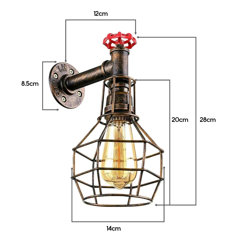 Retro Wandleuchte Innen: Lampen & Leuchten Ø 20 cm |E27~2388
