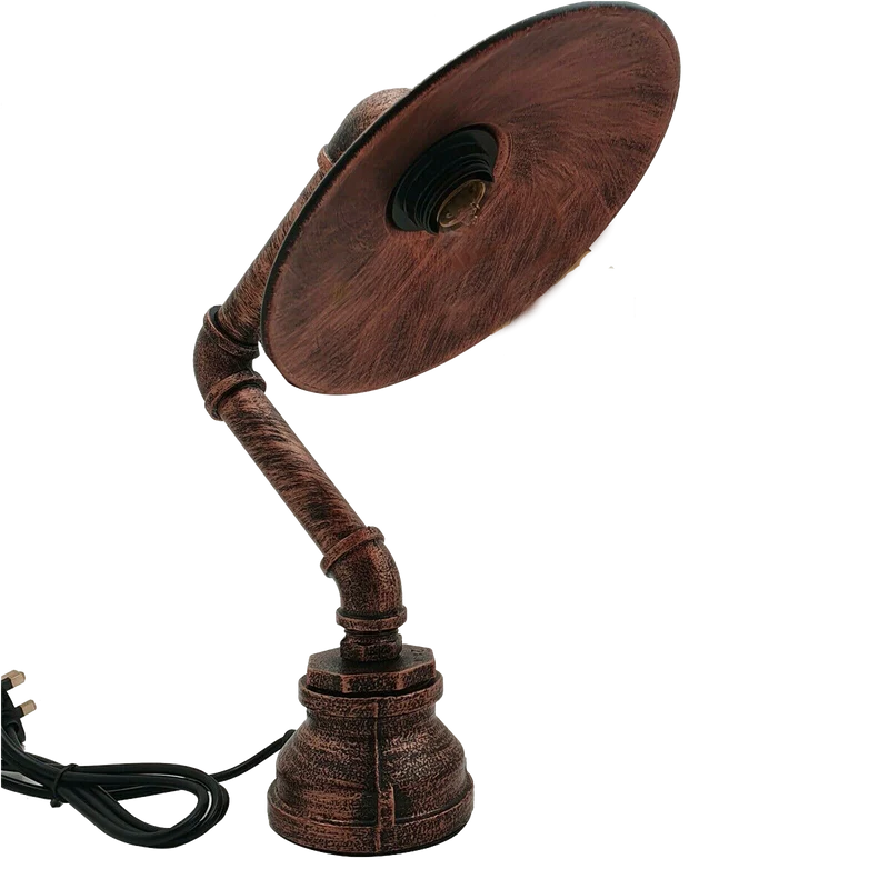 Industrielle Retro Tischlampe mit flachem Schirm,E27~2376