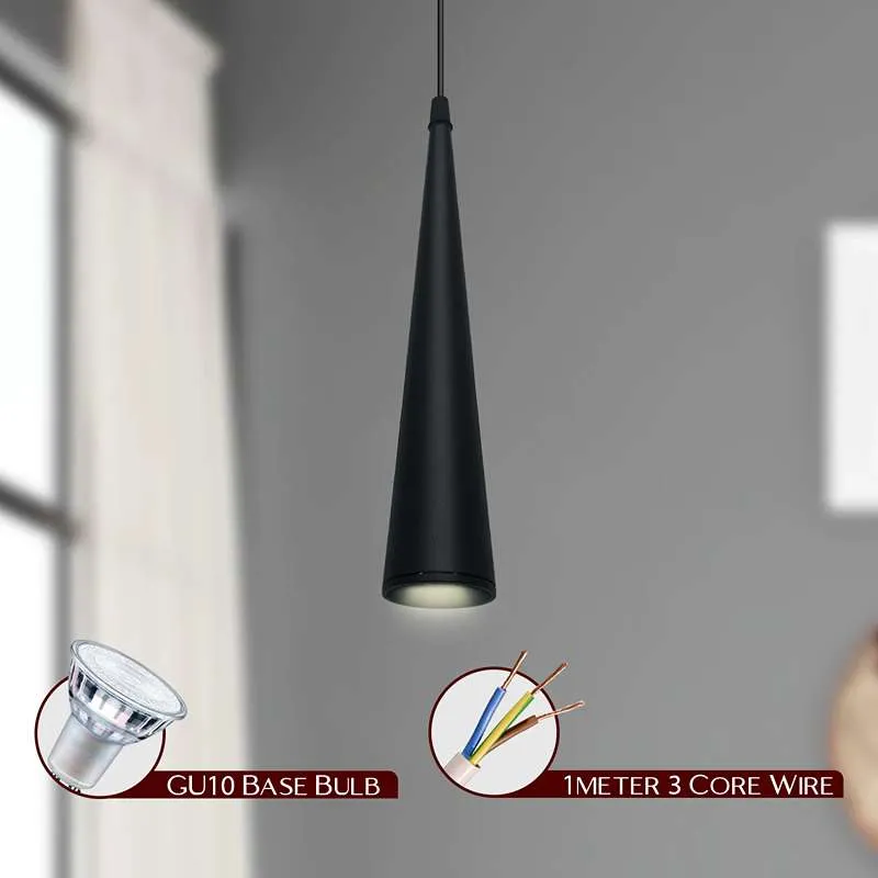 LED dimmbare konische Pendelleuchte GU10 Aluminium ~ 2620