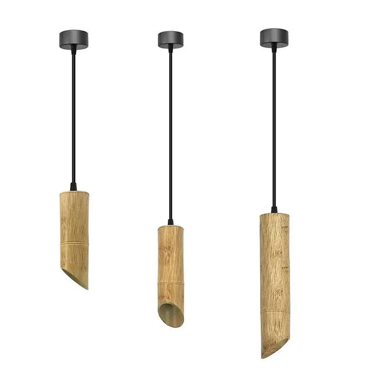 Nordic hängelampen bambus mit Zylinderform - gu10 lampe~2616